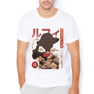 ขายดี!เสื้อยืดแขนสั้นลําลอง พิมพ์ลายอนิเมะโจรสลัด StrawHat Pirate King Lufy สไตล์วินเทจ สําหรับผู้ชาย และผู้หญิงS-5XL