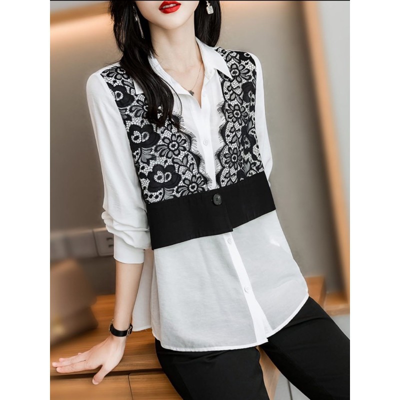 TM 5670 LACELITA FAKE 2in1 เสื้อนําเข้า