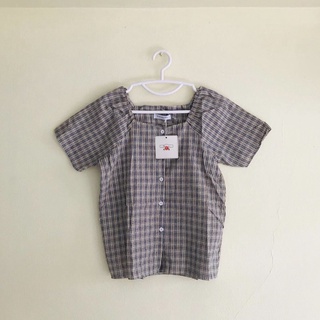 เสื้อลายสก็อต กระดุมหน้า sz.L *ใหม่ป้ายห้อย*