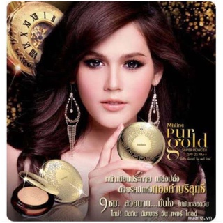 Mistine Number 1 Pur Gold Super Powder SPF 25 PA++ ปริมาณ 10 g. แป้ง มิสทีน เพอร์โกลด์ ผสมทองคำ x 1 ตลับ