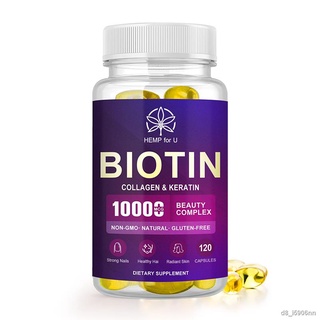 HFU Biotin Capsules Rich in Vitam 1000mcg Help Hair Grow Hair Care Boost Immune Radiant Skin Stronger Nail