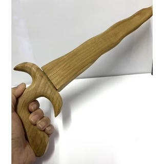 กริชไม้สักแท้พร้อมฝัก ฝีมือ ซ้อมละคร ของแต่ง งานอดิเรก DIY Real teak Kris dagger with sheath จำนวน1ชุด