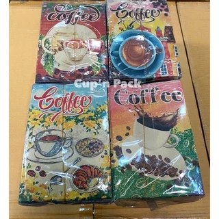 ถุงกระดาษเก็บความเย็น ถุงกาแฟกระดาษ หนา 150แกรม มีแบบลาย (100ใบ,จัดให้2ลาย) และไม่พิมพ์ลาย