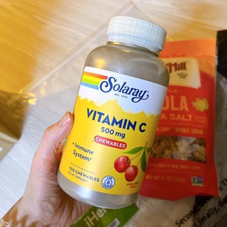 [พร้อมส่ง] นำเข้าจากอเมริกา ของแท้ 100% วิตามิน C แบบเคี้ยว Solaray Vitamin C Chewable Orange and Cherry