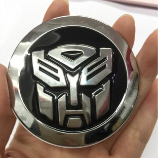 สติกเกอร์รูปลอกโลหะ ลาย Black Transformer Autobot Emblem Badge 3 มิติ สำหรับรถยนต์ รถบรรทุก ขนาด 65 มม.