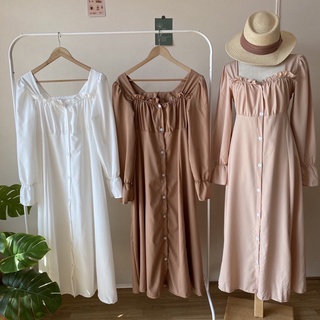 -ITY LONG DRESS- 🧺🌻เดรสแขนยาวติดกระดุมเรียบๆ ใส่ได้ทุกโอกาส