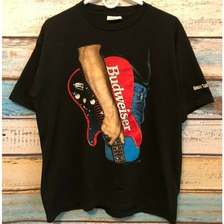 tshirtเสื้อยืดคอกลมฤดูร้อนVintage 1993 Budweiser Guitar Black Hot Sale Sz Large Vtg Single Stitch Holoubek 2opVSto4XL