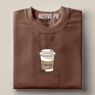 เสื้อขาว - COFFEE เสื้อสวย/เสื้อยืดสไตล์มินิมอลของ Unisex