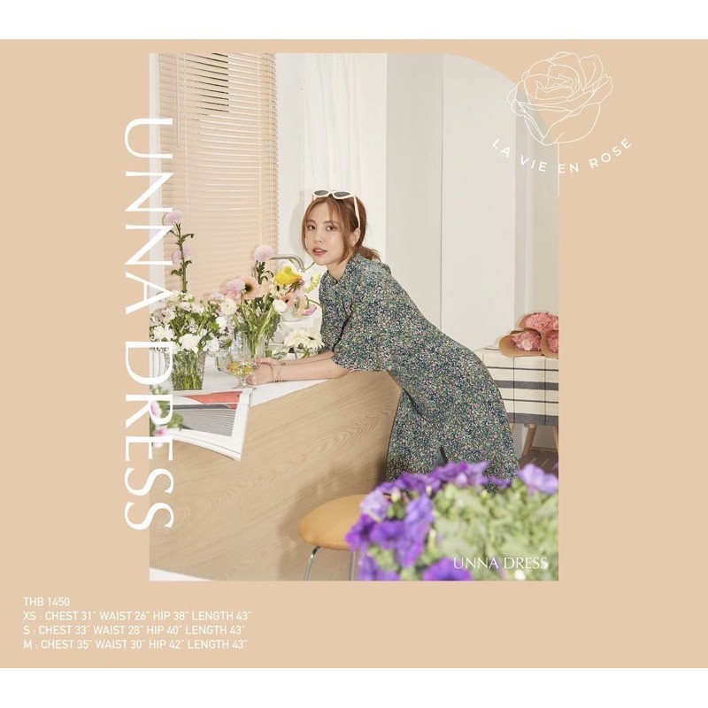 lookbook unna dress ลาย midnight flower(new)