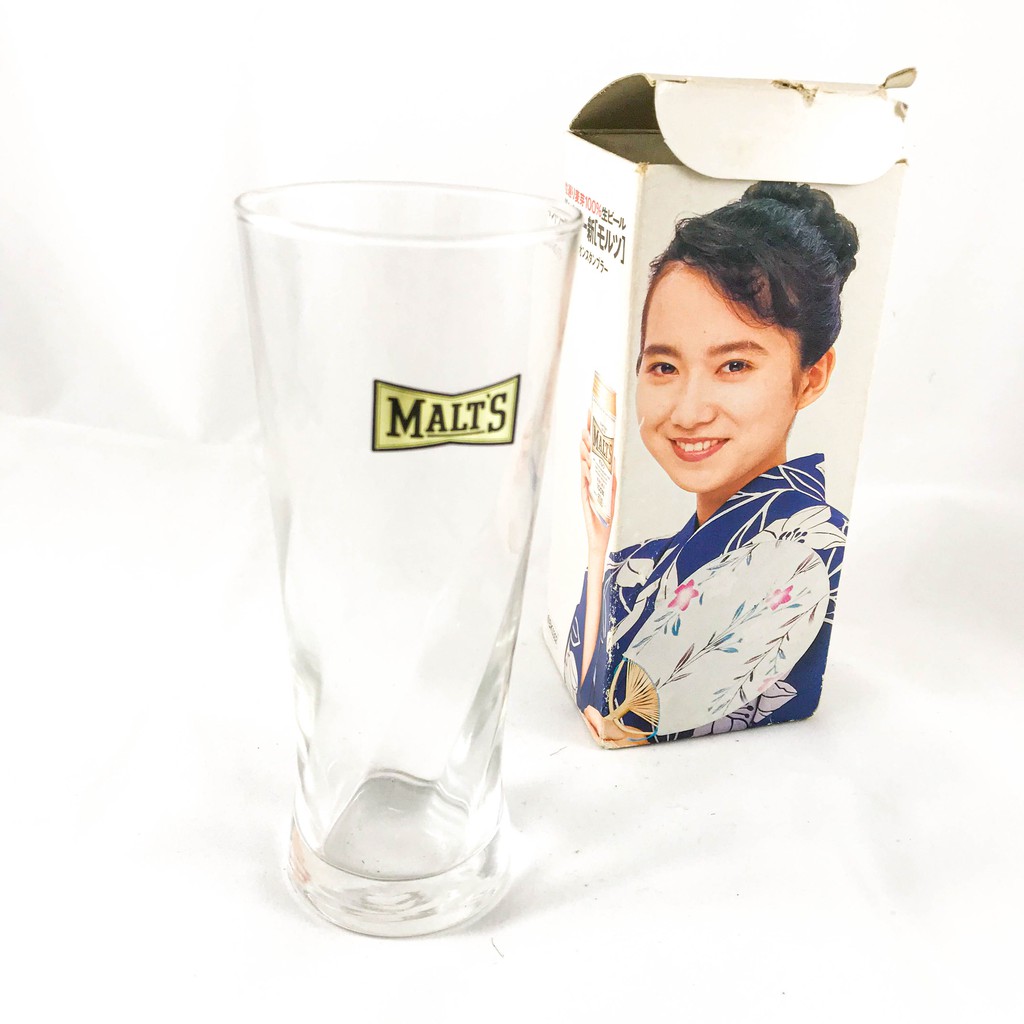 1980 Malt's Suntory glass 2000 แก้วเบียร์พร้อมกล่องจากญี่ปุ่น วินเทจหายาก