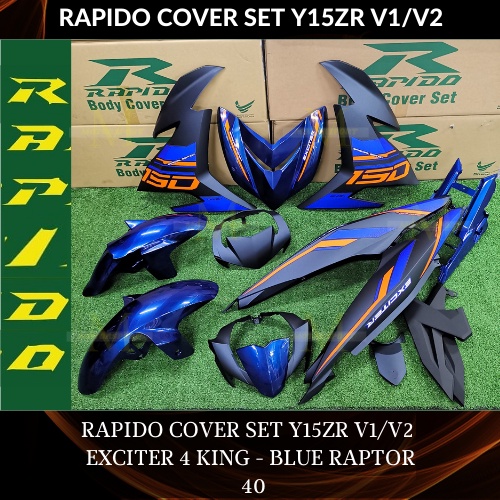 ชุดฝาครอบ RAPIDO Y15ZR V1/V2 EXCITER 4 KING BLUE RAPTOR (กล่องเก็บของ) ชุดฝาครอบ