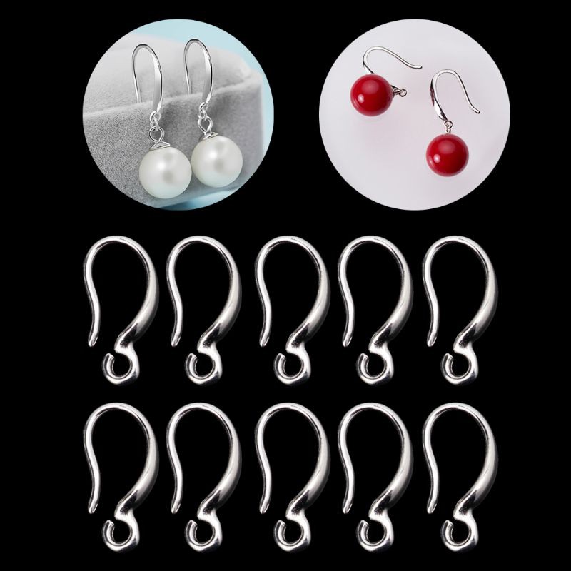 10 Pcs  Silver Plated French Ear Hook Ear Wire Earrings DIY Jewelry Findings