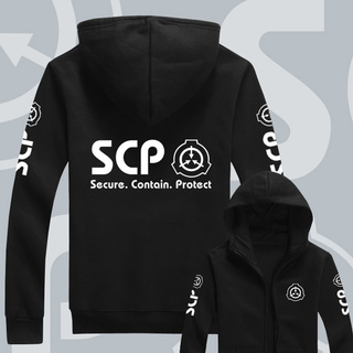 ใหม่ เสื้อกันหนาว เสื้อแจ็กเก็ต มีฮู้ด ลายการ์ตูนอนิเมะ Scp Foundation Design