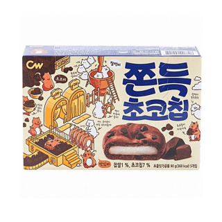 คุกกี้เกาหลี รสช็อคโกแลตชิพ สอดไส้แป้งต๊อก คุ้กกี้ต๊อก chewy chocolate cookie 1box 90g 210g sticky rice cake 쫀득 초코칩