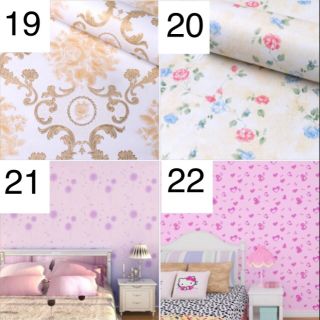 wallpaper sticker วอลเปเปอร์กาวในตัวกันน้ำ DIY,ถูก ติดผนังแต่งบ้าน,ห้องนอน,ห้องรับแขก ติดด้วยตัวเอง ลายหลุย ลายวินเทจ