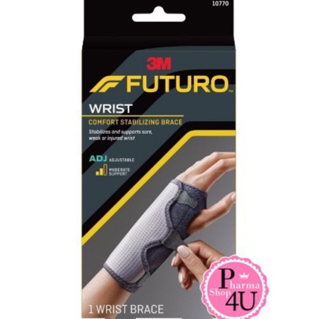 FUTURO Reversible Splint Wrist Brace อุปกรณ์พยุงข้อมือ ปรับกระชับได้ เสริมแถบเหล็ก ดำ FREESIZE #7184