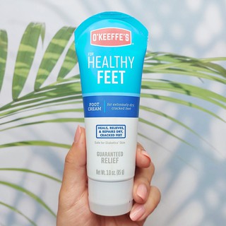 ครีมทาเท้า Healthy Feet Foot Cream 85g (OKeeffes®) สำหรับเท้าที่แห้งและแตกมาก Guaranteed Relief