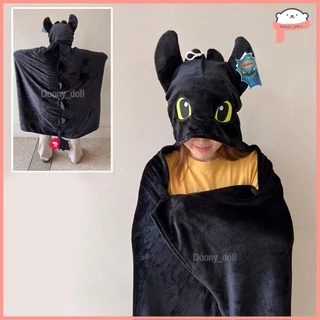 📍ถูกที่สุด!!!📍ผ้าห่มฮู้ด หมอนสอดมือ เขี้ยวกุด Toothless เพลิงนิล เพลิงนวล (ผืนใหญ่ไซส์ผู้ใหญ่) เป็นงานลิขสิทธิ์แท้💯%