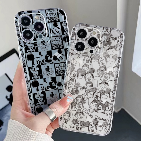 เคสโทรศัพท์มือถือ TPU ใส ทรงสี่เหลี่ยม กันกระแทก ลายมิกกี้เมาส์ สําหรับ OPPO A16 A15 A16E A16k A95 Reno6 Z 5G A94 A54 A74 4G A53 A76 A96 A12 A5S A52 A92 A9 A5 2020