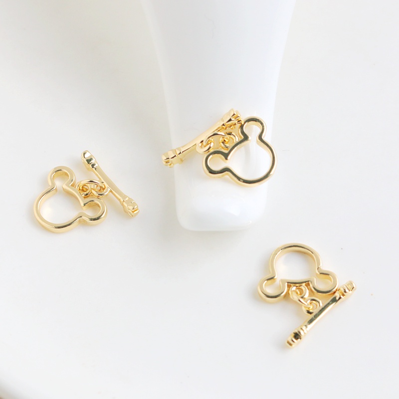 Diy 14k Gold สีทองแดงกระเป๋าการเก็บรักษา IQ หัวเข็มขัดสร้อยคอสร้อยข้อมือ Clasp OT 9 * 12 มม.เชื่อมต่