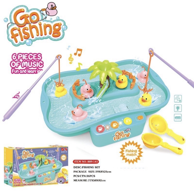 พร้อมส่ง ของเล่นเด็ก บ่อตกปลา เกมส์ตกปลามหาสนุก มีเสียง มีไฟ Go fishing