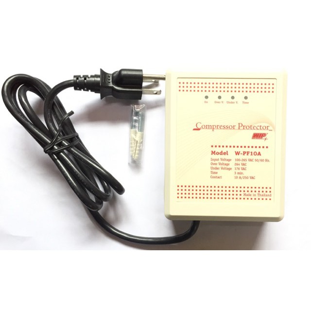 ตัวป้องกันไฟตก ปลั๊กตู้แช่ COMPRESSOR PROTECTOR "WIP" W-PF10A 4.0