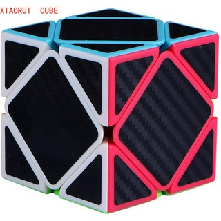 Xiaorui Skewb Speed Magic Cube สติ๊กเกอร์คาร์บอนไฟเบอร์ 3 D ของเล่นฝึกสมอง ( สีดํา )