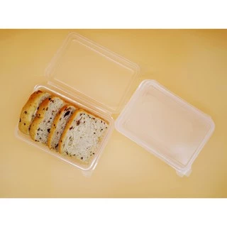 กล่องข้าวพลาสติก กล่องข้าวฝาในตัว กล่องข้าว 1 ช่องฝาใส ตัวใส มีฝา 19.2x14x6.75cm 750ml