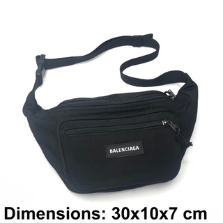 **สอบถามStockก่อนกดสั่ง** Balenciaga belt bag black ผ้า สีดำ กระเป๋า คาดอก คาดเอว บาเลนเซียก้า ของแท้