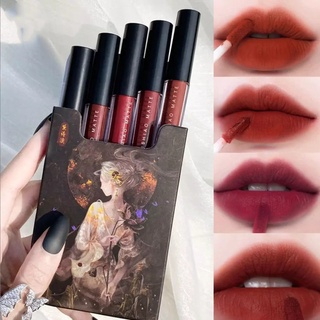 ลิปสติก เซทลิปสีส้มสีส้ม2g 5 สี 5 แท่ง กันน้ำติดทน 100% Lipstick-7576