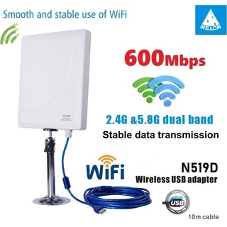 USB Wifi Adapter 2.4G+5GHz 600Mbps Dual Band รับ Wifi ได้ระยะไกล สัญญาณแรง High Power Long Range High Gain Antenna