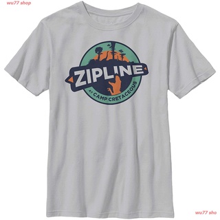 New Jurassic World Camp Cretaceous Zipline Solid Crew Tee เสื้อยืดพิมพ์ลาย บุคลิกภาพ โลกจูราสสิ เสื้อยืดผู้ชายและผู้หญิง