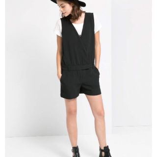 MNG : Black Short Wrap Playsuit