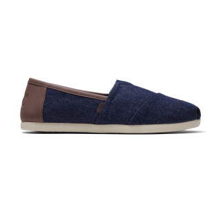 TOMS รองเท้าลำลองผู้ชาย แบบสลิปออน (Slip on) รุ่น Alpargata Seasonal Dark Denim Trim รองเท้าลิขสิทธิ์แท้