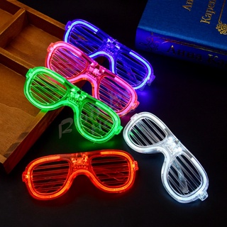 Rainbow แว่นตาเรืองแสง ""มีหลอดไฟ LED"" แว่นตาเรืองแสง คริสต์มาส Luminous glasses