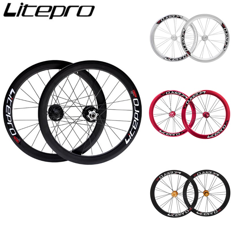 Litepro S42 AERO ดิสก์เบรกจักรยาน 406 451 V 11 ความเร็ว แบริ่งซีล 4 ล้อ ขอบล้ออัลลอย สําหรับรถจักรยา