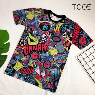 เสื้อยืดพิมพ์ลายคอกลมผ้าโพลีเอสเตอร์T005