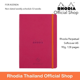 Rhodiarama : Perpetual Softcover - A5 -Raspberry (1929) สมุดจดบันทึก Agenda กางได้ 180 องศา นำเข้าโดย Rhodia Thailand