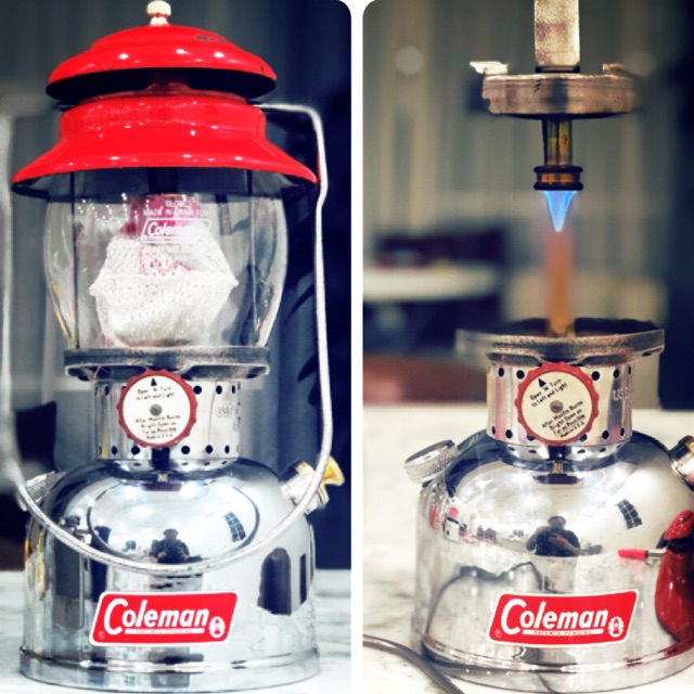 ตะเกียง น้ำมัน Vintage Coleman รุ่น 200a คอ T-66 ขนาดกลาง ผลิตเดือน 6 ปี  1966 อายุ 54ปี งาน custom 