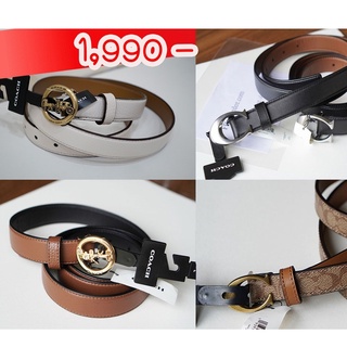 พร้อมส่ง แท้ 🇺🇸💯% New Coach เข็มขัดผู้หญิง Coach Belt Signature