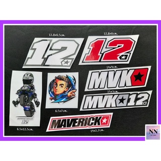 สติกเกอร์ #12 Maverick Vinales (3M) สติกเกอร์บิ๊กไบค์ สติกเกอร์มอเตอร์ไซค์ สติกเกอร์ติดรถ [29]