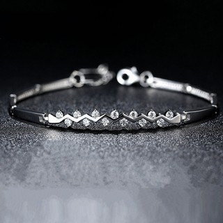 Shining Star S925 Silver Diamond Bracelet แฟชั่นสตรีญี่ปุ่นและเกาหลีอุปกรณ์เงินง่าย ๆ de2-3709
