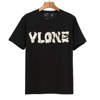 Vlone เสื้อยืดแขนสั้น ผ้าฝ้าย พิมพ์ลาย แฟชั่นสําหรับผู้ชาย และผู้หญิง