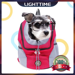 Lighttime กระเป๋าเป้สะพายหลัง กระเป๋าสะพายไหล่คู่ แบบพกพา สําหรับสัตว์เลี้ยง ลูกสุนัข ลูกแมว