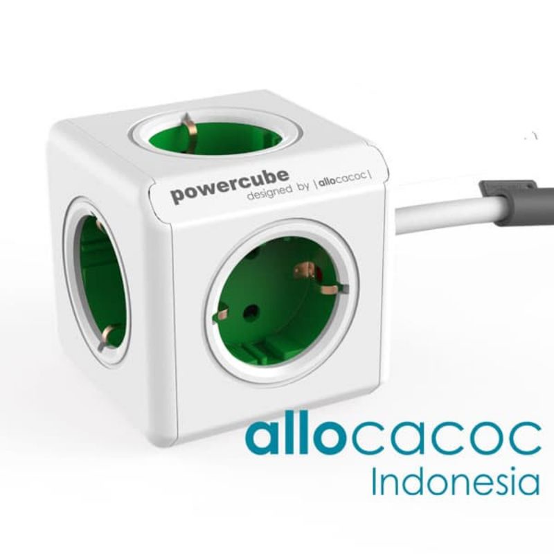 Allocacoc PowerCube ที่ชาร์จ Usb 2.1A แบบขยาย สีเขียว