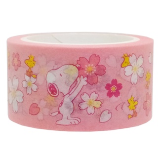 Masking Tape เทปตกแต่งจากญี่ปุ่น ลาย Snoopy Sakura (Limited) ขนาด 2.3 ซม. ยาว 7 ม.