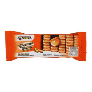 Julies​ Peanut​ Butter​ ขนมปังกรอบสอดไส้ครีมเนยถั่ว​ ขนาด​ 45​ กรัม