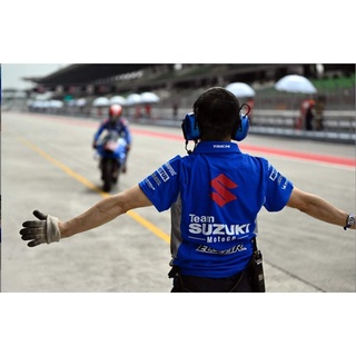 เสื้อโปโลแขนสั้น แบบแห้งเร็ว ลาย Suzuki Moto GP Biker สําหรับผู้ชาย 2022