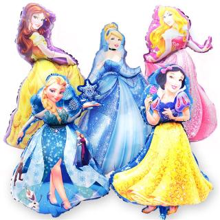 การ์ตูนอลูมิเนียมฟอยล์บอลลูนเจ้าหญิง Topper Alsa Snow White Belle Cinderella พรรคลูกโป่งตกแต่ง