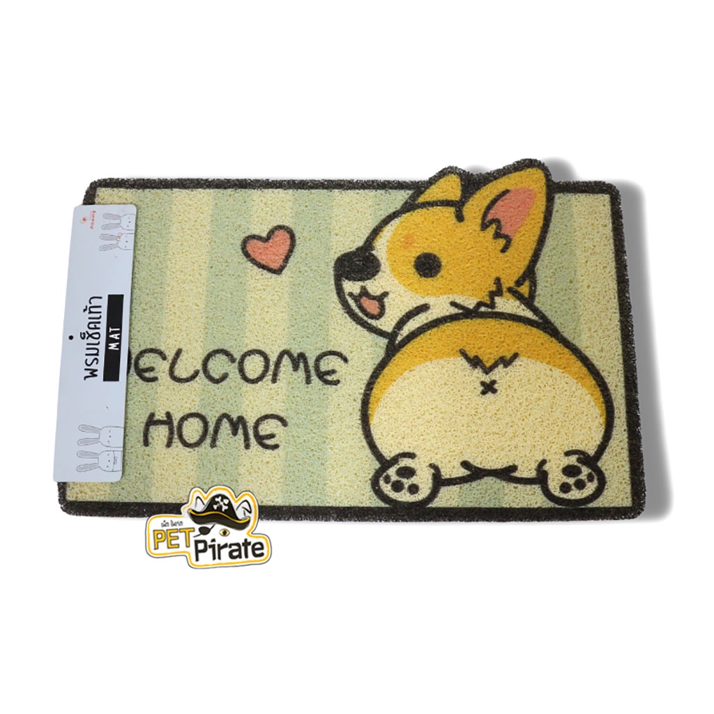 พรมยางดักฝุ่น ดักเศษทราย เศษฝุ่น เหมาะกับบ้านที่เลี้ยงสุนัขและแมว ทำจากไวนิล ไม่เก็บความชื้น ไม่สะสมเชื้อรา 60x40 ซม.